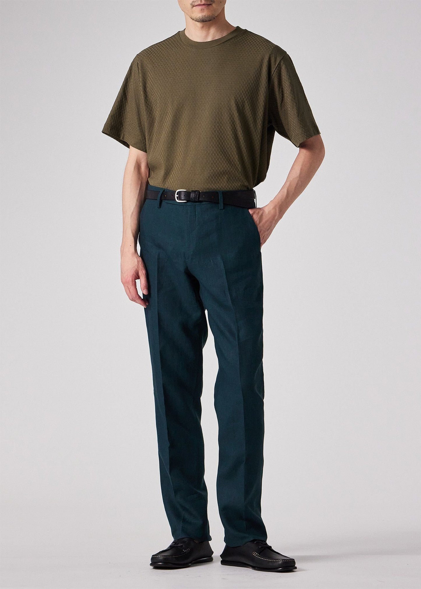 "Cropped Logo"ジャカードチェック 半袖カットソー