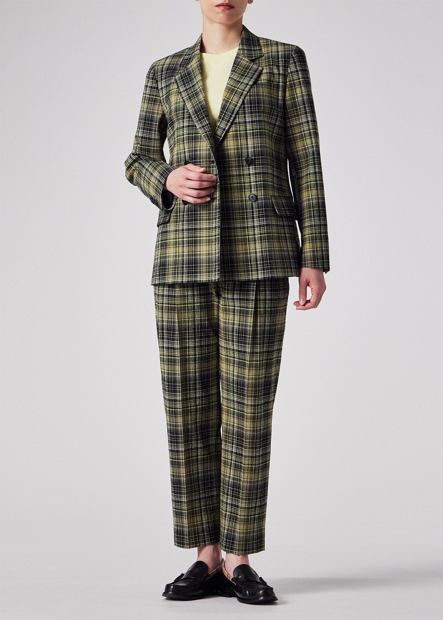 ウィメンズ チェック シアサッカー パンツ