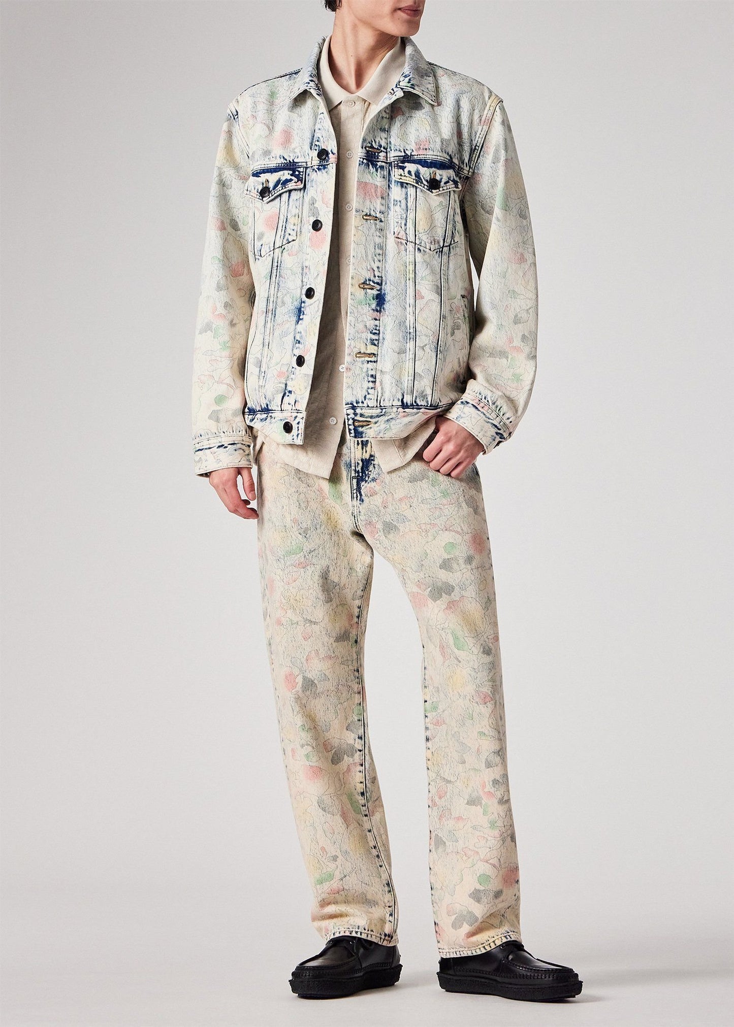 "Bleach Denim Floral" デニムジャケット