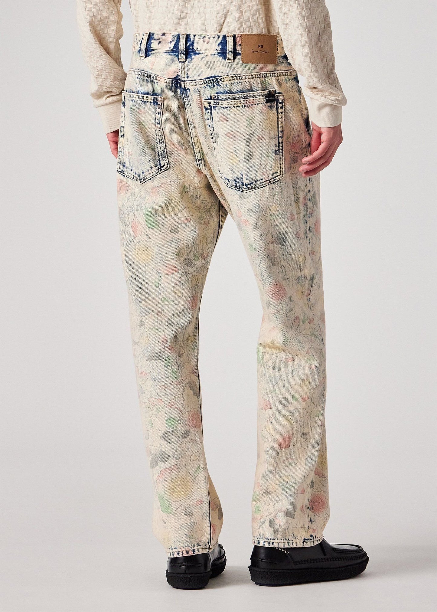 "Bleach Denim Floral" ジーンズ