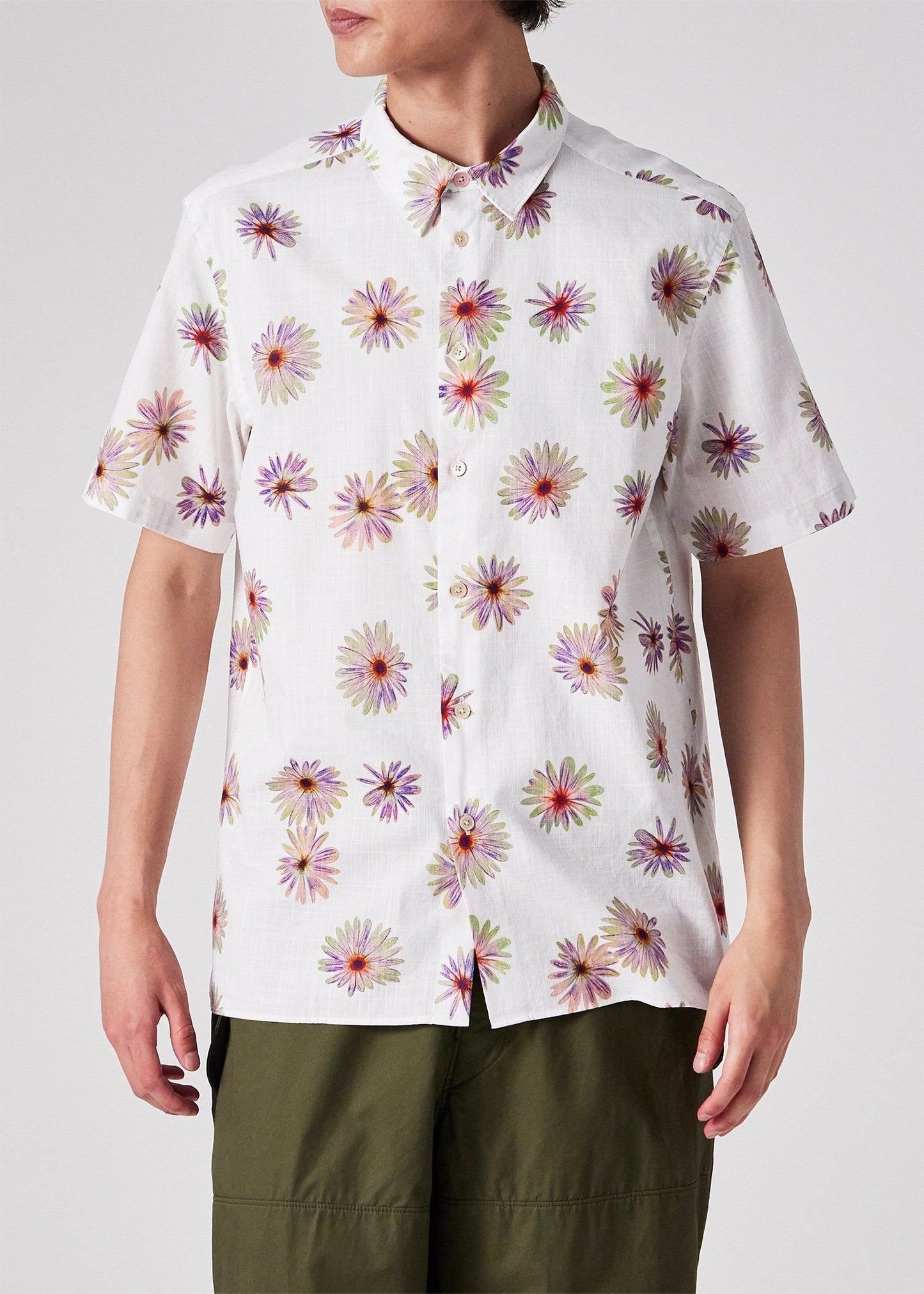 "Luminescent Floral" 半袖シャツ