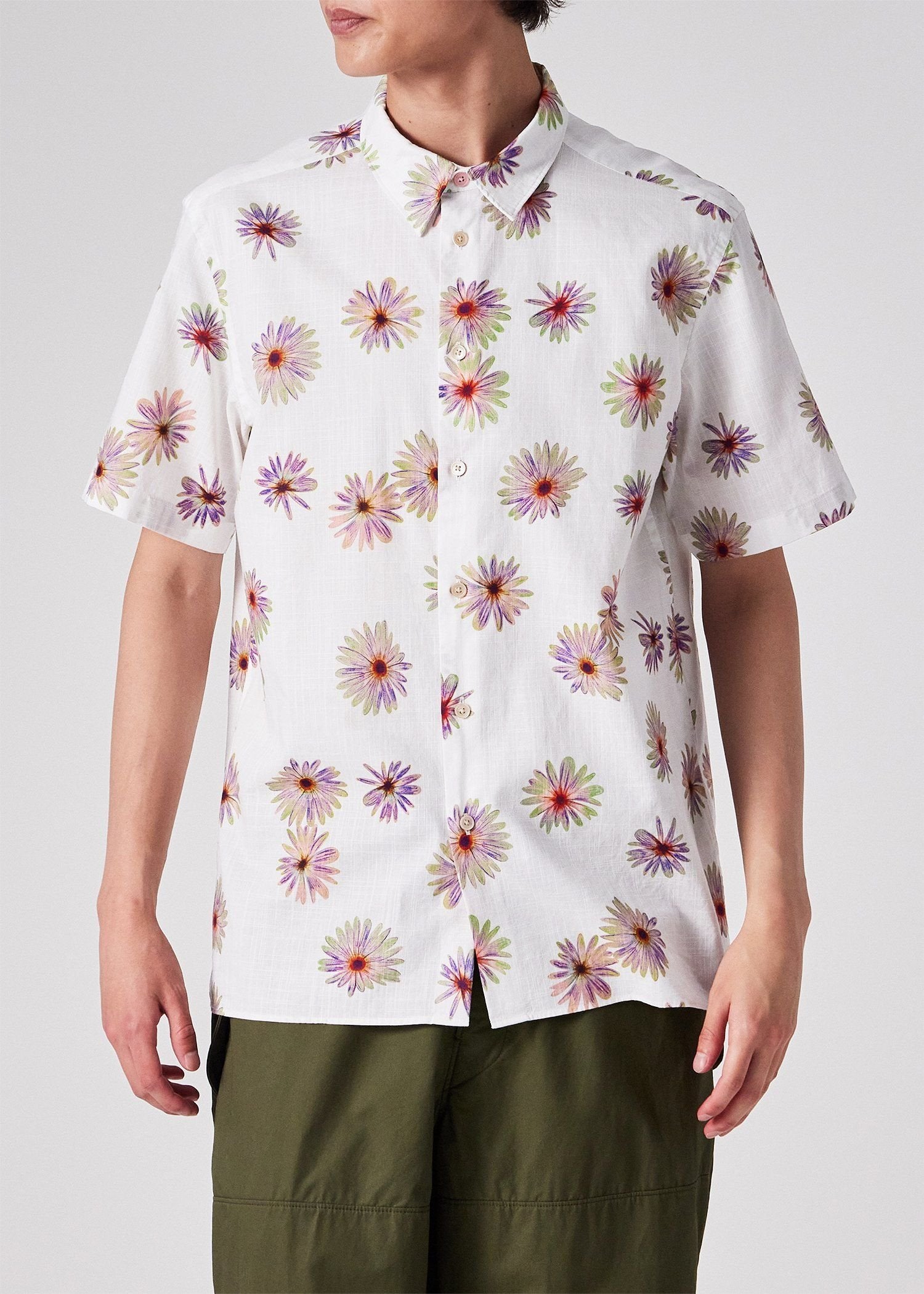 "Luminescent Floral" 半袖シャツ