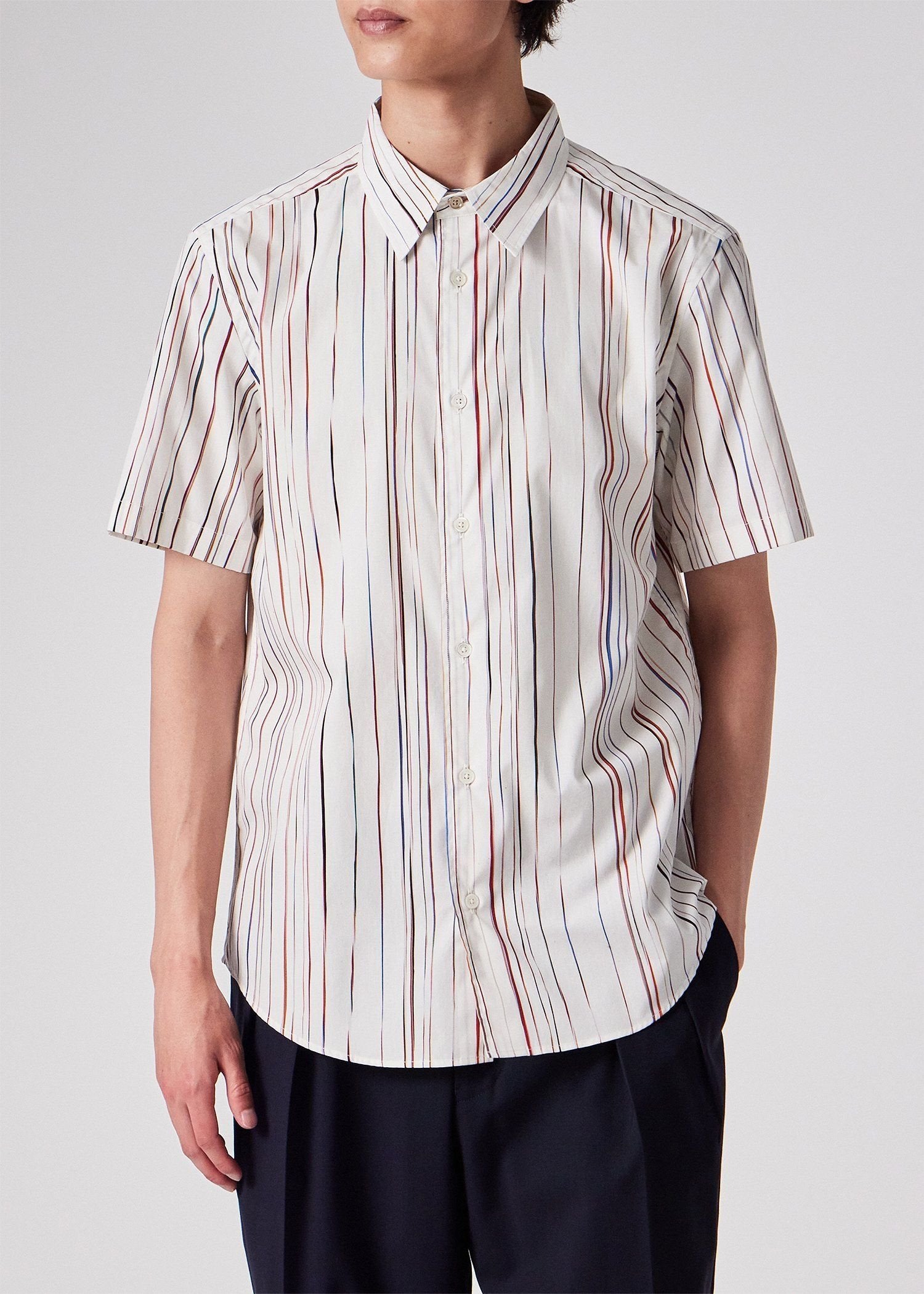 "Signature Pinstripe" 半袖シャツ
