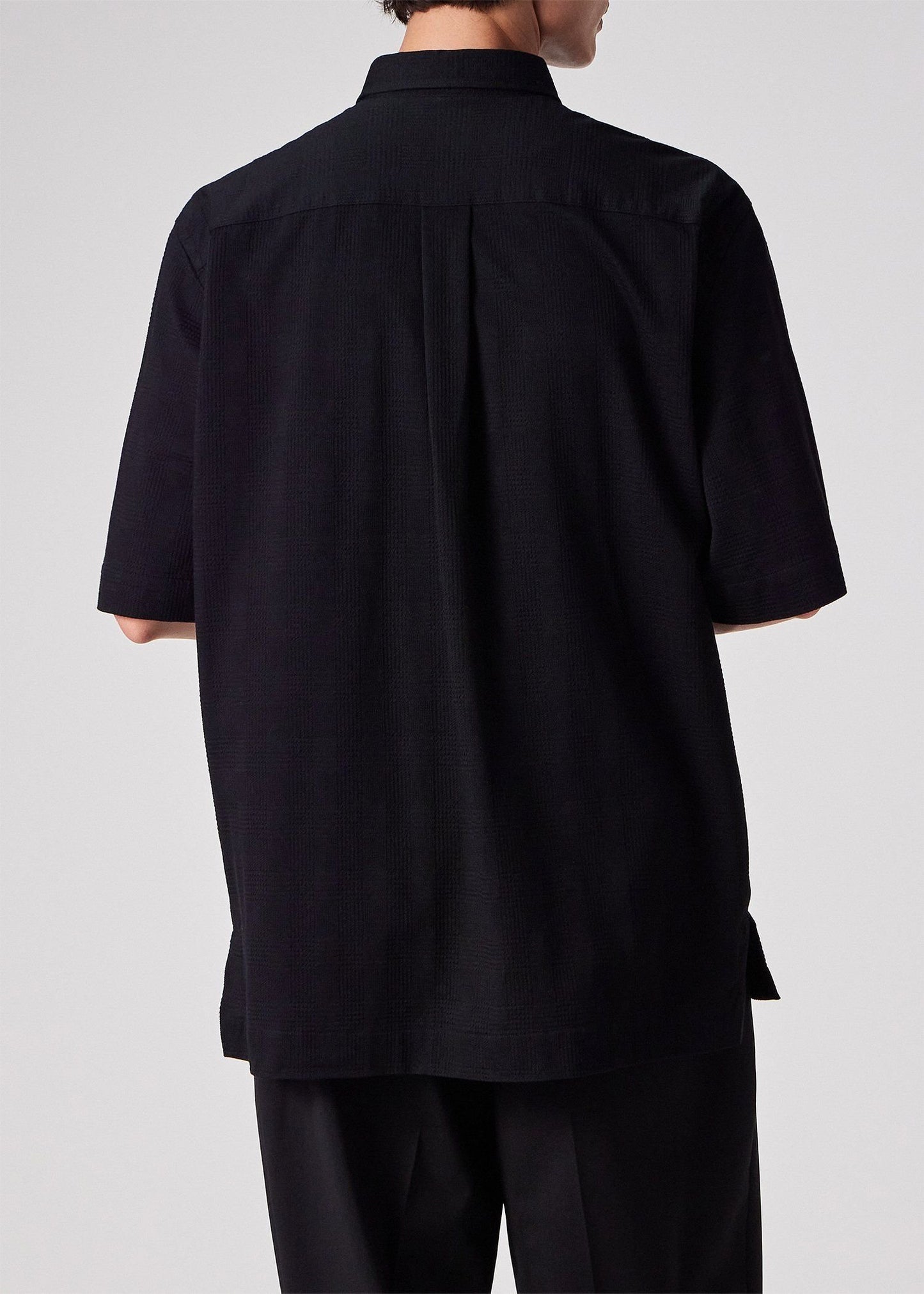 "Cropped Logo" グレンチェックパターン オーバーサイズシャツ