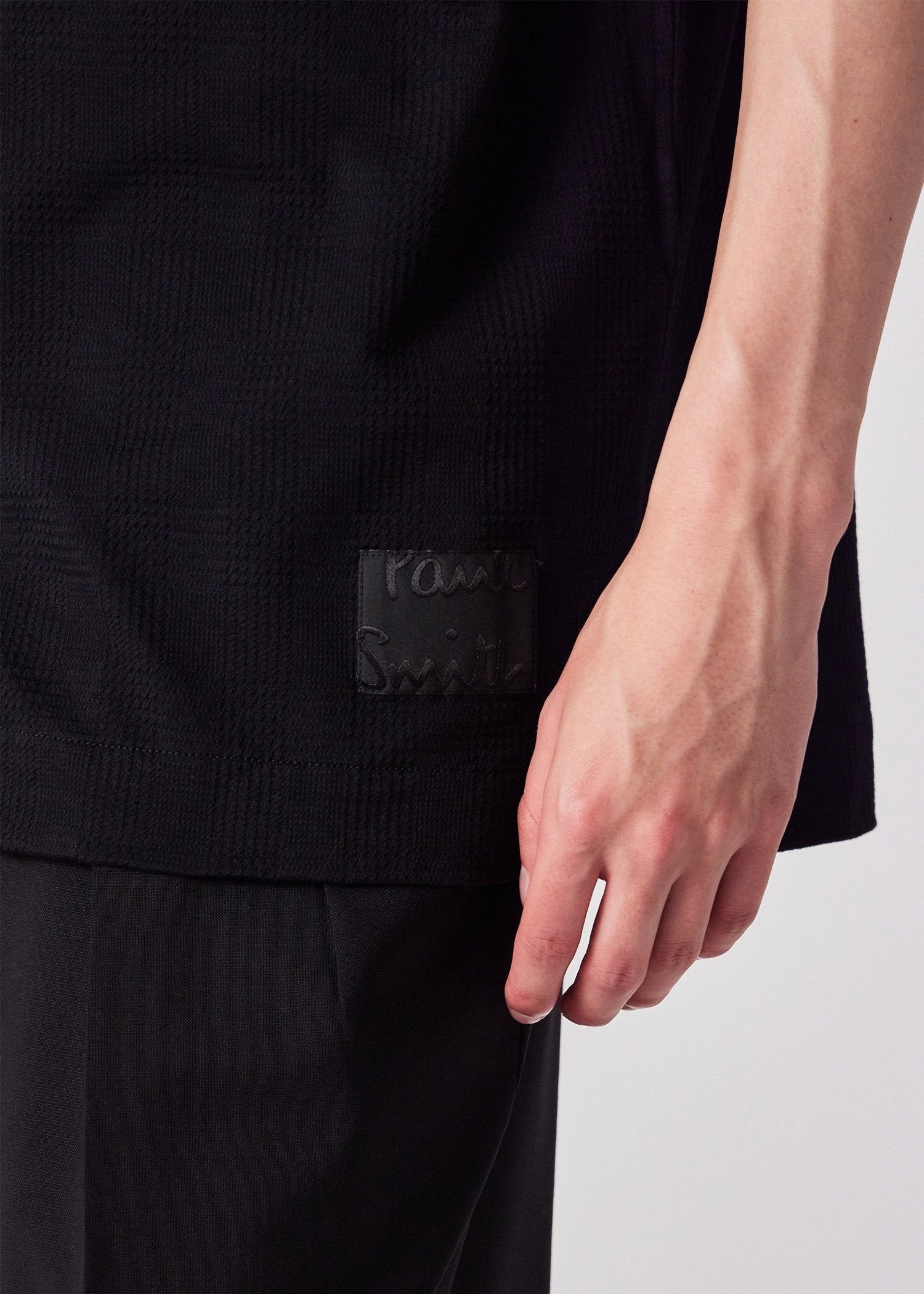 "Cropped Logo" グレンチェックパターン オーバーサイズシャツ