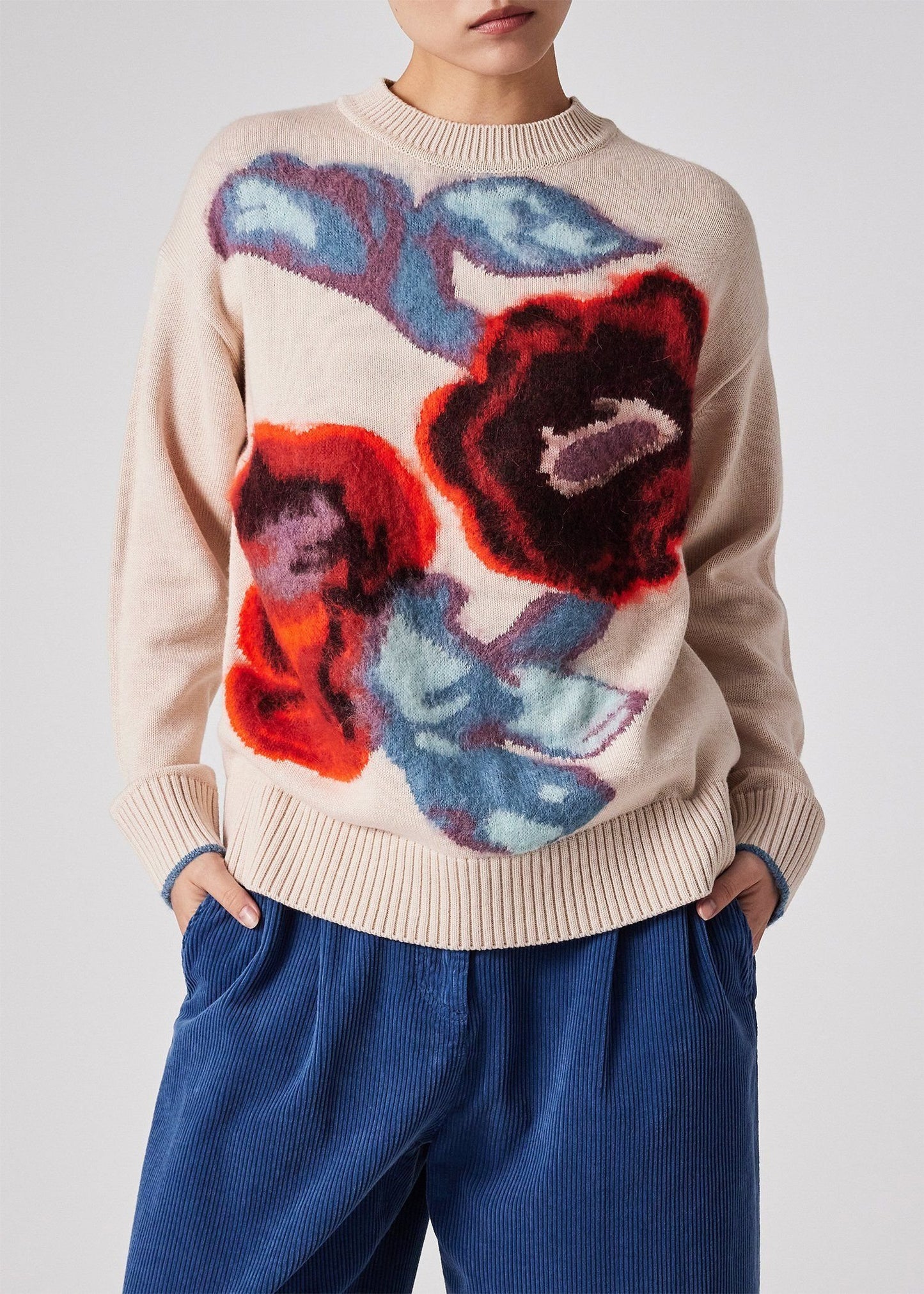 ウィメンズ "Damask Rose" インターシャ ニット